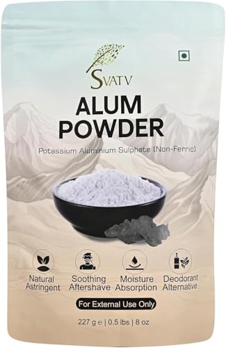 SVATV Alum Powder, Non-Ferric Aluminum Sulfate, Natural Astringent, Soothing Aftershave, Deodorant Alternative, 227g (8 Oz)