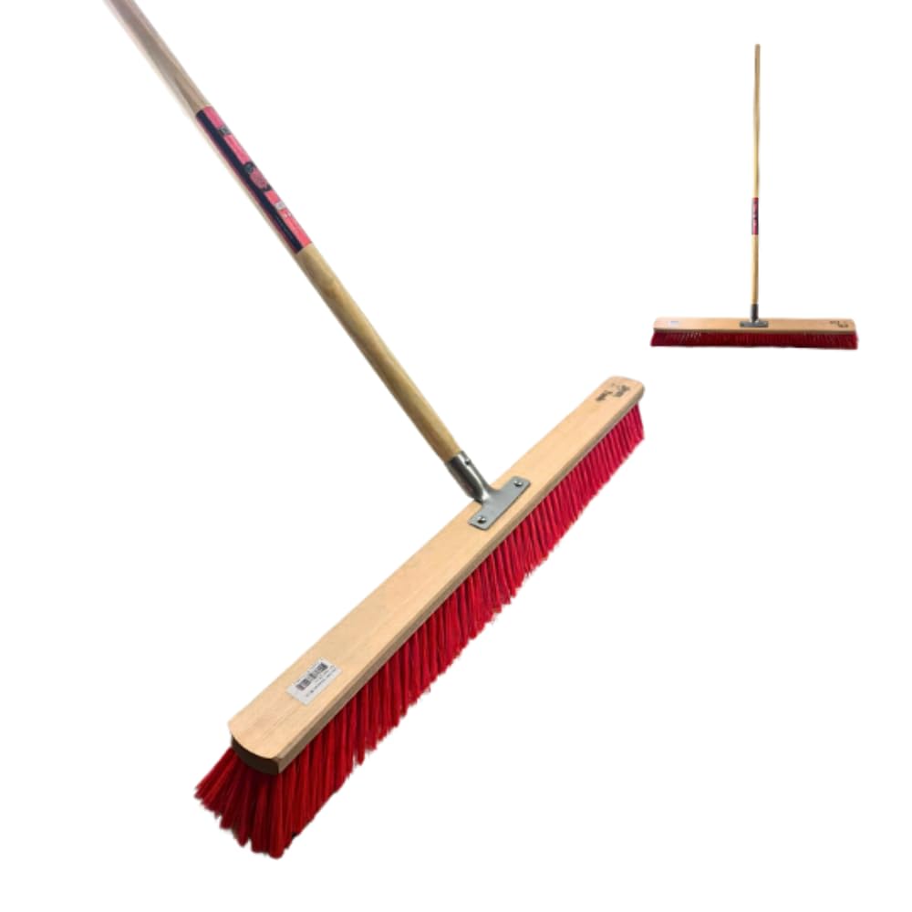 Synx Tools Stable Broom Plastic Broom 80 cm - Street Broom - Scrubbing Brushes - Brooms - Outdoor Broom Plastic bristles -with Handle 160 cm