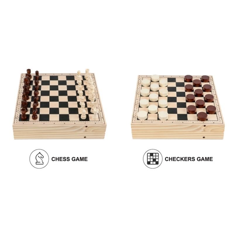 ajedrez magnetico Juego de Mesa de ajedrez Plegable 4 en 1 for niños y Adultos Damas, Tres en Raya portátil y de Viaje.
