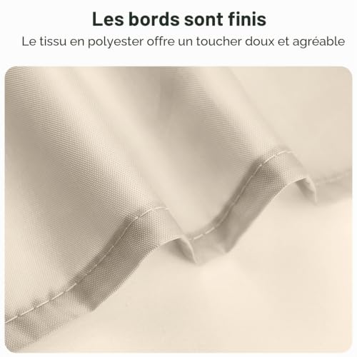 Rideau de douche imperméable beige pour éviter les projections sur le sol