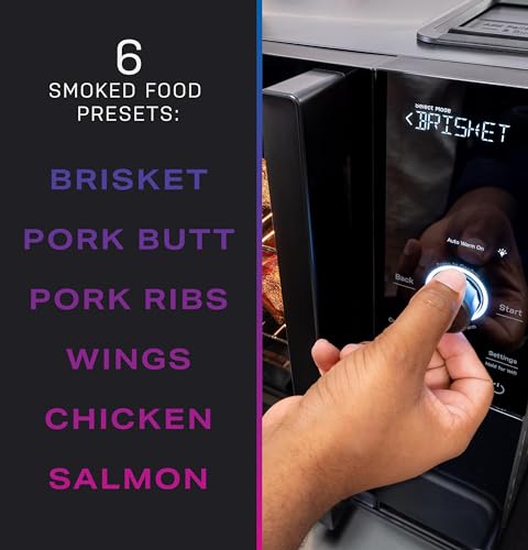 GE Profile Smart Indoor Pellet Smoker, with Active Smoke Filtration, 5 Smoke...