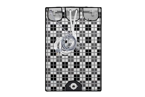 Image of Stylista Top Load Fully Automatic Washing Machine Cover Compatible for IFB 8 kg, 8.5 kg, 9 kg & 9.5 kg, Checkered Pattern Black