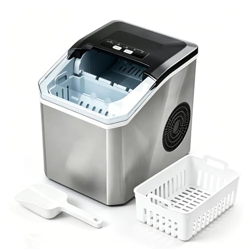 Fabricadora de hielo para cocina doméstica sin mango gris plata miniatura 1