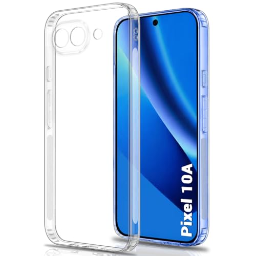 Image of TheGiftKart Back Cover Soft Case for Google Pixel 10A | Best Camera Protection | Inbuilt Dust Plugs & Anti-Slip Grip | Ultra Clear Slim Back Cover Case for Google Pixel 10A (Silicone, Transparent)