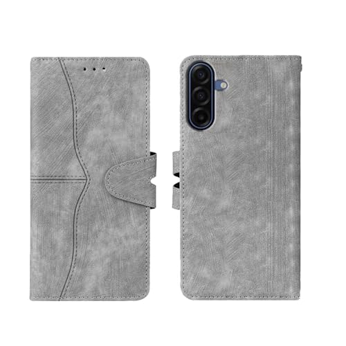 Image of amazon basics Samsung Galaxy A17 5G Flip Cover | Card Pockets Wallet & Stand | Flip Cover for Samsung Galaxy A17 5G (Gray)