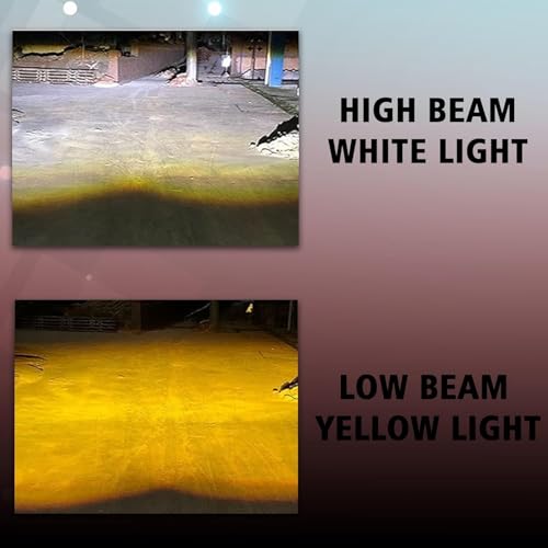 Image of 2 LED Lens Fog Flashing Light for Bike and Motorcycle ? White /Amber Auxiliary Spot Lights Projector for Motorbikes, Cars, Scooty, Electric Vehicles (45W, Set of 2 with Switch)