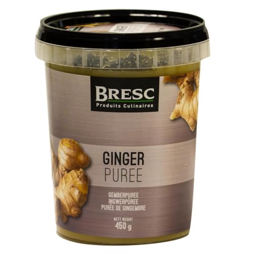 Bresc Ingwer-Püree Spice-Mix - 1x 450g - veganes Ginger-Püree aus frischem Ingwer, authentisch asiatisch zum Würzen, ideal für Wok-Gerichte orientalische Suppen Saucen Desserts, feine Konsistenz