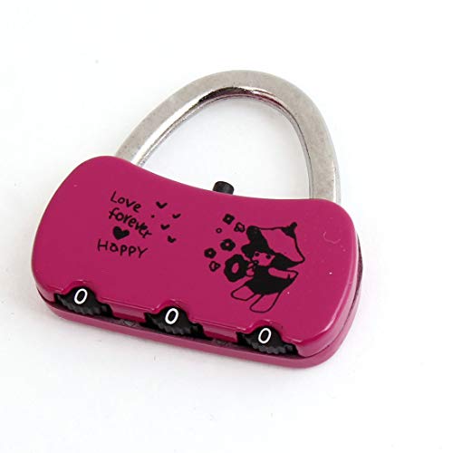 Image of Aexit Fuchsia 3 Padlocks & Hasps Digits Resettable Handbag Design Luggage Combination Padlocks Combination Lock