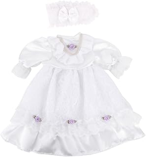 Codulu Ropa para muñecas Americanas de 18 Pulgadas: Vestido de Princesa de Encaje Diadema atuendos Casuales Accesorios para muñecas de 43 a 46 cm 2 Piezas/Juego Color Blanco