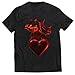 lepni.me Camisetas Hombre Corazón ardiente - Yo Te Quiero Regalo de San Valentín (XX-Large Negro Multicolor)