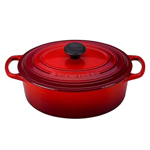 Le Creuset Enameled Cast Iron Signature Oval Dutch French Oven, 2 3/4 Quart, Cerise