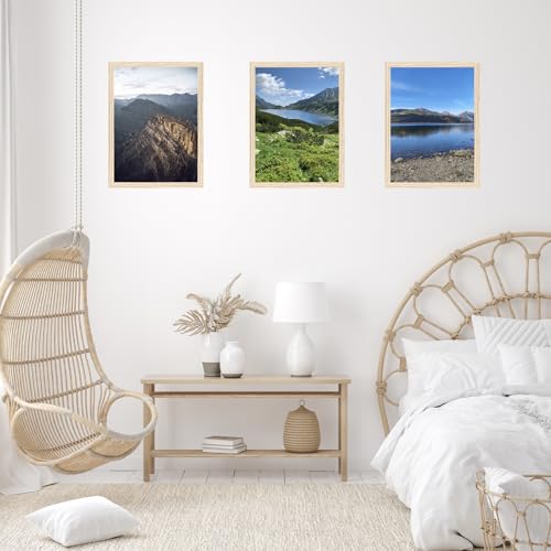 Image of JCJMY 12x17 Picture Frame for Wall Hanging, Wall Mounting Horizontally or Vertically, 12 x 17 Wall Gallery Poster Photo Frame with Shatter Resistant Plexiglass, Natural