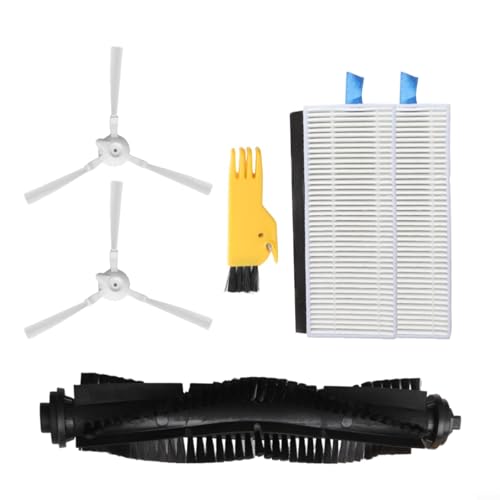 Replacement Parts for 360 S6 Robot Vacuum Cleaner – HEPA Filter, Roller Main Brush, Side Brushes & Mop Cloths (6-Piece Set), Compatible with 360 S6, Includes