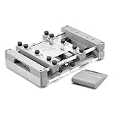 DOJOEUU Macchina per serigrafia con pasta saldante, stampante manuale da banco per stencil con pasta saldante e raschietto da 80 mm, senza piastre in acciaio, fissaggio multiplo(150x150mm)