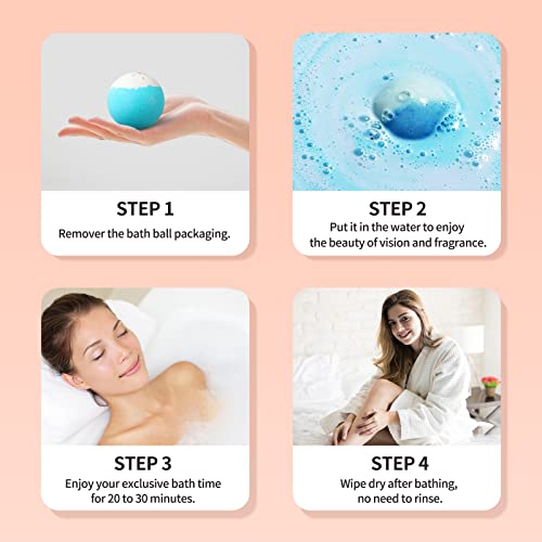 Vacplus Extra-Large Bath Bombs Set - 6 Pack Shower Bombs With Natural Ingredients And Essential Oil, 4 Oz Bath Bombs For Kids, Women, Girls & Men, Nourishing & Moisturizing Shower Bombs #TOP2