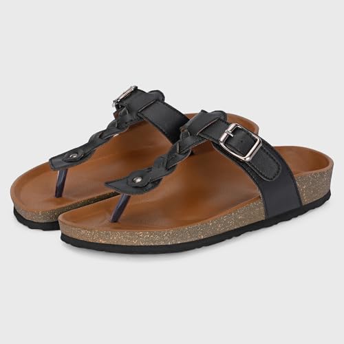 Image of Centrino Women's Berkin-Style Slip-On Sandals | Open Toe Design | Soft PU Footbed | Lightweight & Comfortable | Arch Support | On-Grip Sole | Casual Outdoor Wear (7695)