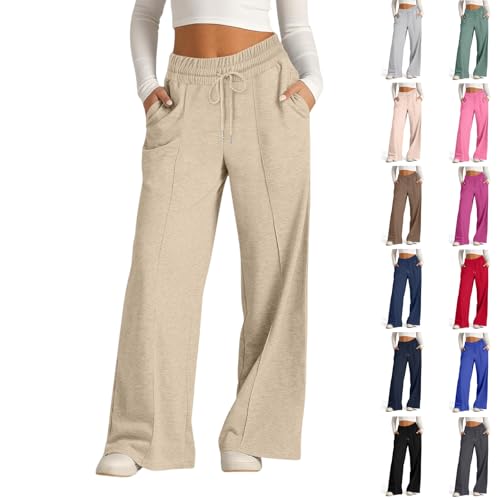 Wide Leg Sweatpants Women Baggy Drawstring High Waisted Palazzo Lounge Pants Loose Fit Pull On Joggers Track Pants