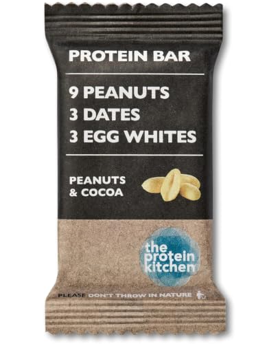 The Protein Kitchen 100% Natural Protein (12 x 50g) - No Added Sugar, Nutritional Protein Bars - Orange & Cocoa - Plant-based, Snack Bars (Cacahuete&Cacao)