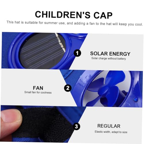 Sombrero con ventilador solar para niños con gorra de algodón fresca de verano 8