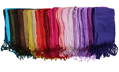 Kuldip Factory Seconds Pashmina Style Scarf Shawl Stole. Mixed Colours. (Pack of 10).