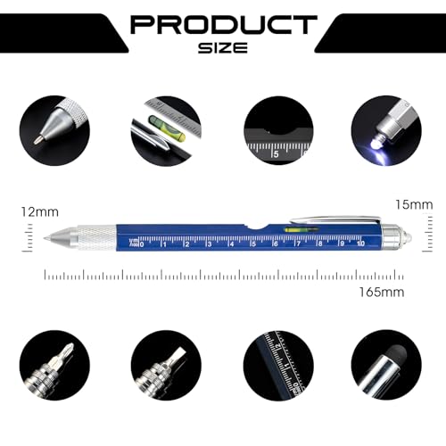 Fathers-Day-Gifts-for-Dad-Multitool-Pen-9-in-1-Innovative-Gift-for-Men-with-LED-Light-Ruler-Stylus-Bubble-Level-and-ScrewdriversUnique-Gifts-Gadgets-for-Him-BoyfriendHusband-Dad-Blue Fathers Day Gifts for Dad Multitool Pen 9 in 1 Innovative Gift for Men with LED Light Ruler Stylus Bubble Level and ScrewdriversUnique Gifts Gadgets for Him BoyfriendHusband Dad Blue