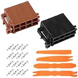 SRunDe 2 Stück 8 PIN Autoradio Stecker Klemmen mit 16 Iso Stecker Autoradio Pins 4 Türverkleidung Werkzeug Lautsprecher stecker autoradio-Zubehör Radio Adapter Universal Gehäuse Montage Set