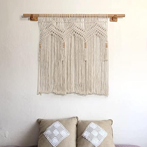 Macrame Valance Wall Hanging Boho Valance Window Treatments Valance 29" W x 33" H for Bedroom Living Room Kitchen Bathroom Wall Decor,1 Panel