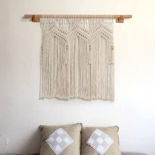Macrame Valance Wall Hanging Boho Valance Window Treatments Valance 29" W X 33" H For Bedroom Living Room Kitchen Bathroom Wall Decor,1 Panel #TOP1