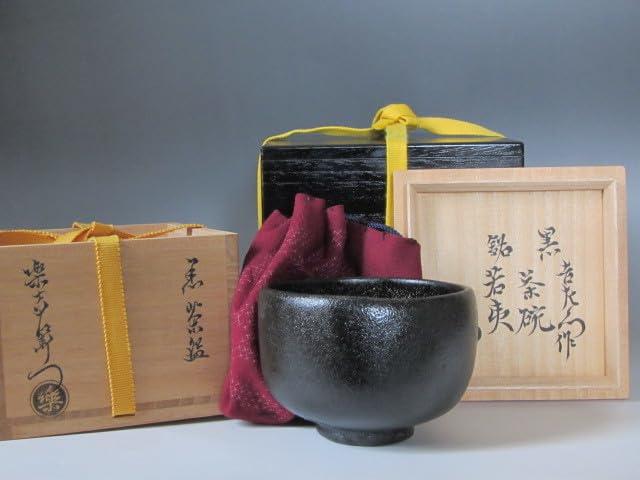 楽吉左衛門13代 覚入 黒茶碗 直入極め 而妙斎極め 二重箱・共箱・花押 楽吉左衛門13代 覚入 黒茶碗 直入極め 而妙斎極め 二重箱・共箱