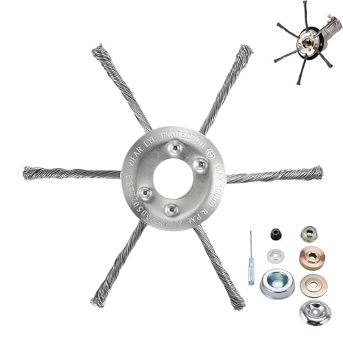 7 Inch Gas Trimmer Head Universal Steel Wire Weed Eater Brush Cutter Trimmer Head for Lawn Mowers Heavy-Duty Replacement Fits Stihl Husqvarna Echo with Install Kit