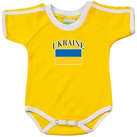 Pam GM Concepts Ukraine Soccer Bodysuit with White Piping Cover