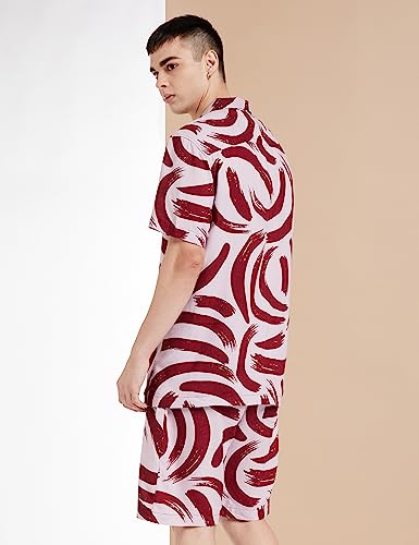 Image of Amazon Brand - INKAST Men's Geometric Printed Half Sleeve Viscose Shirt /Co-Ord Sets (Regular Fit)