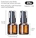 Sndperiexam 2 Pcs 15 ML Brown Refillable Empty Glass Lotion Pump Bottle - Cosmetic Sample Container with Pump Head - Ideal for Creams, Serums, Emulsions, and Beauty Gels, Travel Packing