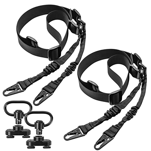Gogoku 2-Pack Sling with Metal Hook Adjustable Length 1.25” & 2-Pack Sling Swivel with Adapter for M-rail - Gogoku