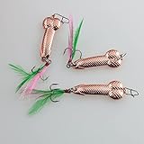 ZZHXSM 3Pcs Fishing Jigs Spoon 7g Fishing Lures Metal Jig Lure Crank Bait Casting Sinker Spoons Spinner Baits Nickel Treble Hooks for Bass Trout Walleye Catfish Freshwater Saltwater