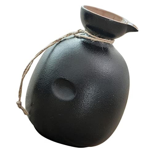 MOLUCKFU Japanese Porcelain Wine Flask Ceramic Hip Flask Sake Kettle Classic Lid