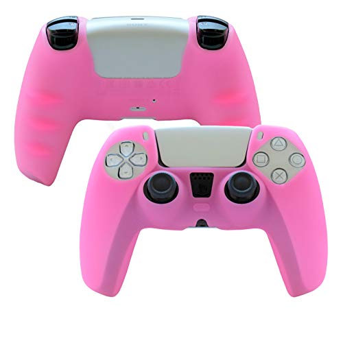 Cover For Ps5 Controller Grips,Pandaren Ps5 Controller Skin For Sony Playstation 5 Sweat-Proof Anti-Slip Silicone Cover Hand Grip With 8Pcs Fps Pro Thumbsticks Cap(Pink) #TOP1