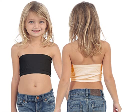 Kurve Girl’s Bandeau Tube Bra – Strapless Cropped Sports Bralette Seamless Crop Top UV Protective Fabric UPF50+ Made in USA