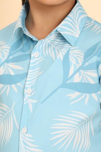 Image of Boys Printed Casual Shirt Short Sleeve Button Down Beach Shirt for Kids