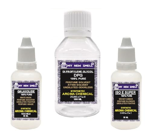 GLAXOLIDE (30 ML) DPG (100 ML) ISO E SUPER (30 ML) – COMBO OF 3 FIXATIVES FOR PERFUME BOOSTER SOLVENT BLENDER