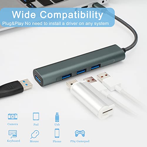 HENRETY-USB-C-Hub-4-Port-USB-30-Hub-Ultra-Slim-Portable-Data-Hub-Applicable-for-MacBook-Pro-20182017-ChromeBook-XPS-Galaxy-S9S8-and-More