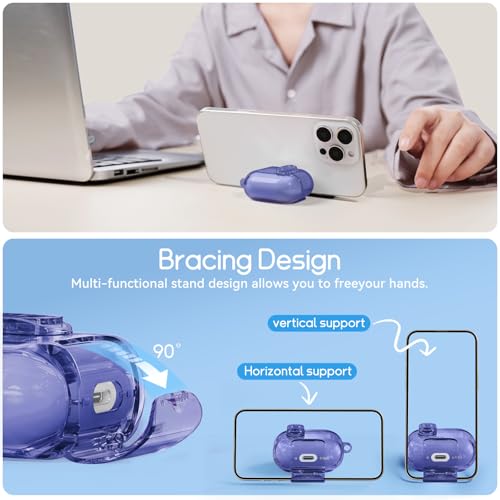 Image of for AirPods Pro 3 Case 2025 with Safety Lock,Midnight Blue | Clear Case with Phone Stand & Cleaner Kit,Cute Floral Chain for Women Girls,Soft TPU Protective Cover,Shockproof