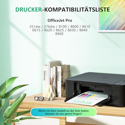 NewLift 950XL 951XL Multipack Druckerpatronen für HP 951XL HP 950XL für HP Officejet Pro 8620 Patronen 8600 8100 8610 8615 8625 8630 8640 8660 251dw 276dw(Schwarz, Cyan, Magenta, Gelb,4er-Pack)