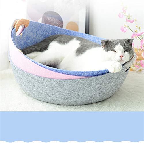 Tapis de nid pour animaux feutre bleu panier chat durable