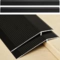 Blulu 2 Pcs Aluminum Floor Transition Strip 36 Inch, Threshold Ramps for Doorway Door Threshold Reducer Doorway Edge Trim Suitable for Threshold Height Less Than 1.6 Inches, Black