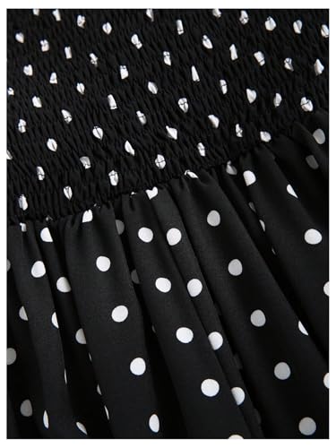 Milumia Women's Polka Dots Halter Long Dress Backless A Line Flared Vintage Party Club Dresses4