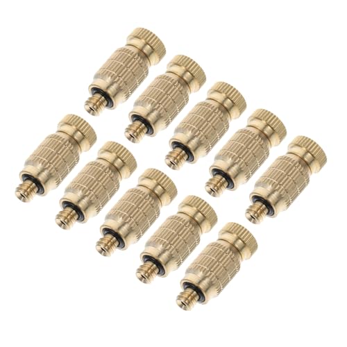 FUNOMOCYA 10pcs Misting Nozzles High Pressure Brass Nozzles for Misting System Garden Accessories