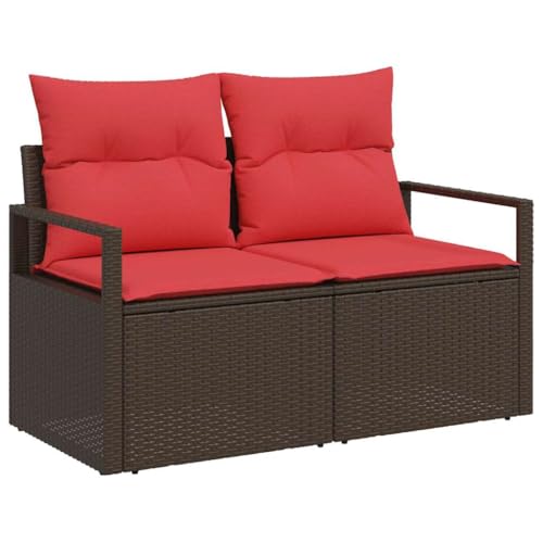 Canapé de jardin en polyrotin compact pour petits balcons structure acier stable