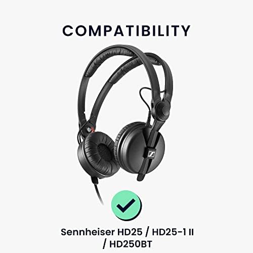 kwmobile Replacement Ear Pads Compatible with Sennheiser HD25 / HD25-1 II / HD250BT - Earpads Set for Headphones - Black