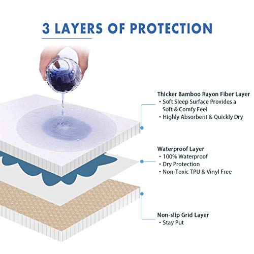 Hrzeem Forro para trocador de fralda, impermeável, lavável, reutilizável, superfície de bambu macia,